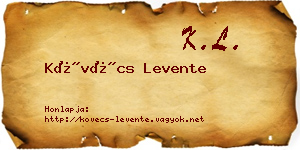 Kövécs Levente névjegykártya