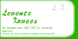 levente kovecs business card